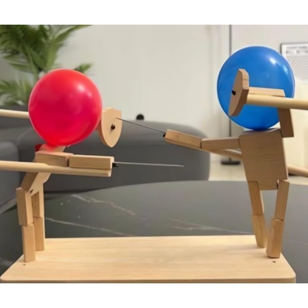 2 pelaajan Ballon Bambufigur -taistelu - Käsintehdyt puiset hahmot jännittäviin 2 pelaajan taisteluihin - Nopeatempoinen ilmapallotaistelupeli