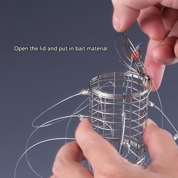 1 pcs Crab Trap with Multiple Hooks; Reusable Bait Cage for Outdoor Crabs, Shrimp, and Lobster