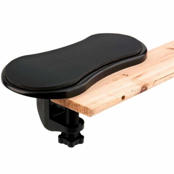 (sort) Justerbar Arm Rest til Skrivebord | Ergonomisk Computer Skrivebordsarm | Højdejusterbar, Fuld Bevægelses Albuestøtte | Stålkonstruktion