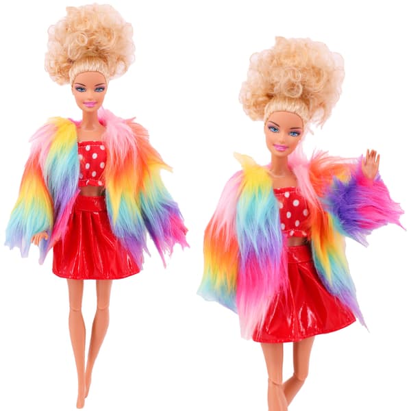 Dock Clothes Accessories Plush Vest Jacket + Skirt Set L367