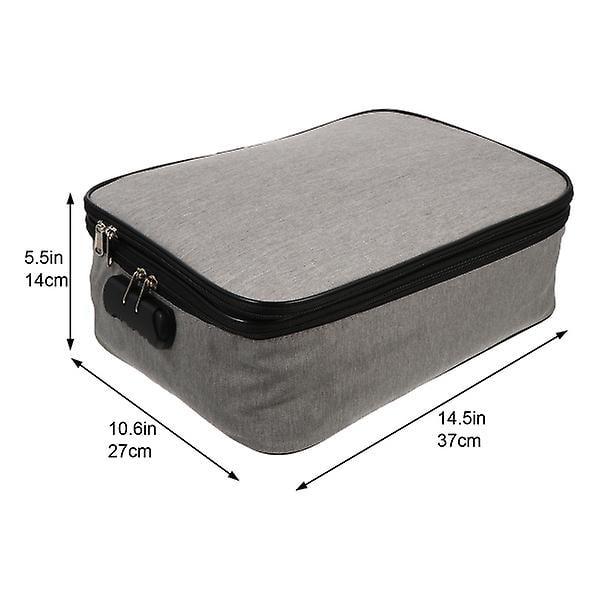 1 kpl Suuri laukku Monitoiminen korttikotelo Toimistolaukku lukolla Harmaa 37X27CM Harmaa 37X27CM