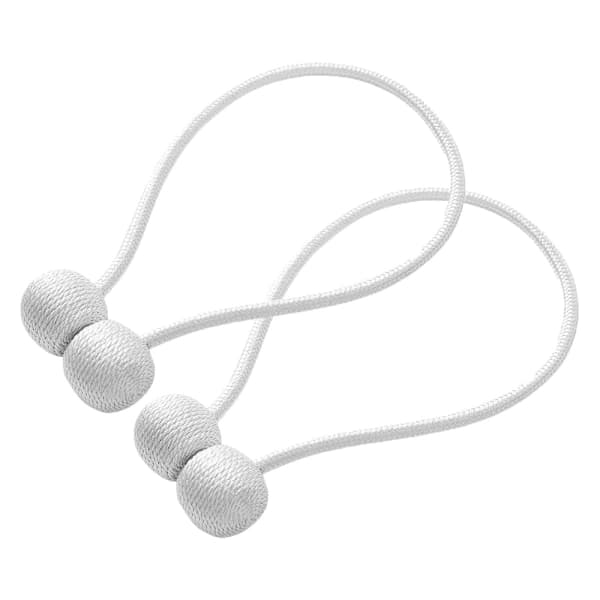 Magneettiset verhonpidikkeet, punottu polyesteriköysi, valkoinen, 2 kpl Vit 2-Pack