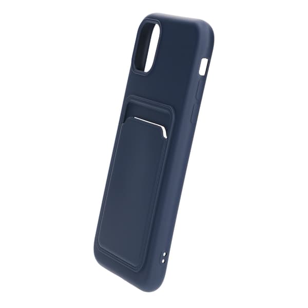 iPhone 11 silikonikuori korttipidikkeellä - sininen Blå blue