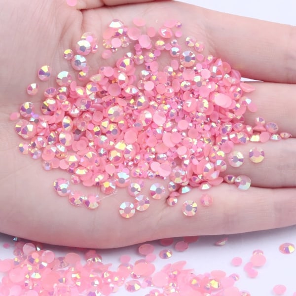 Neglestrass 1000 stk 2 mm Resin Strass Flatback Runde Lim På Ikke Hotfix Sten Applikationer Til Håndværk DIY Neglekunst