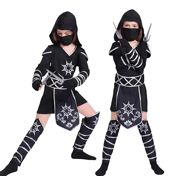 Ninja Cosplay-kostyme for jenter til Halloween, Ninja-rollespillkostyme for barn til temafester og forestillinger S[co]