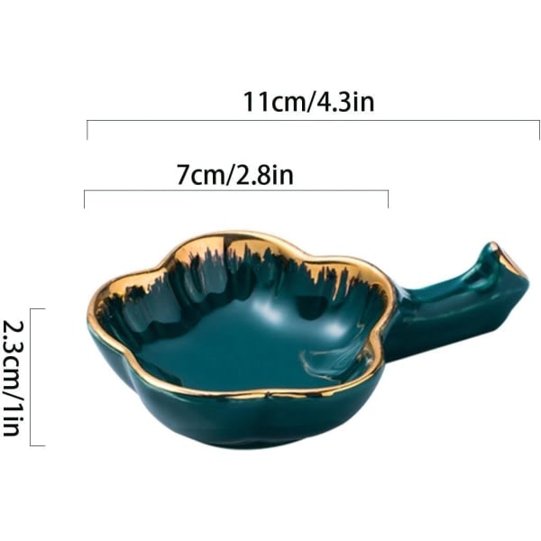 Multifunktionella såsskålar för dippning, keramiska dippskålar, små såsskålar för dipp, pinnhållare - svart - 11x7x2,3 cm