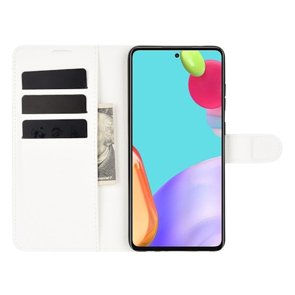Samsung Galaxy A52 / A52s - Litsi-kuvioitu suojakotelo - Valkoinen White Vit