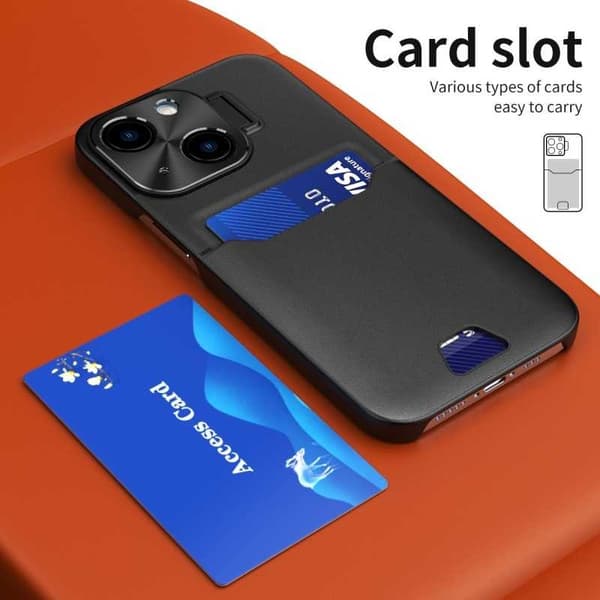 iPhone 12 Mini Shock-Absorbing Case with Card Holder Glitch Rosa