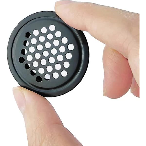 10 stk. rustfrie ventilationsgitre, cirkulært net, sort cirkulært ventilationsgitter, gitterbeskyttelse, ventilationsgitterbeskyttelse til skabe, garderobe[co]
