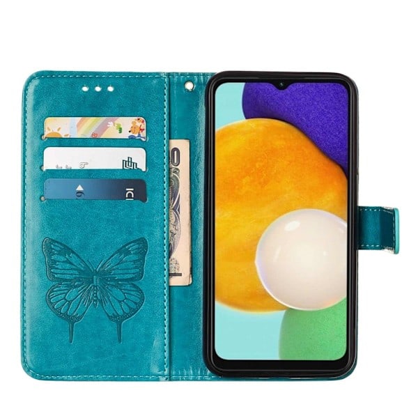 Samsung Galaxy A54 5G Fodral Med Fjärilstryck Blå