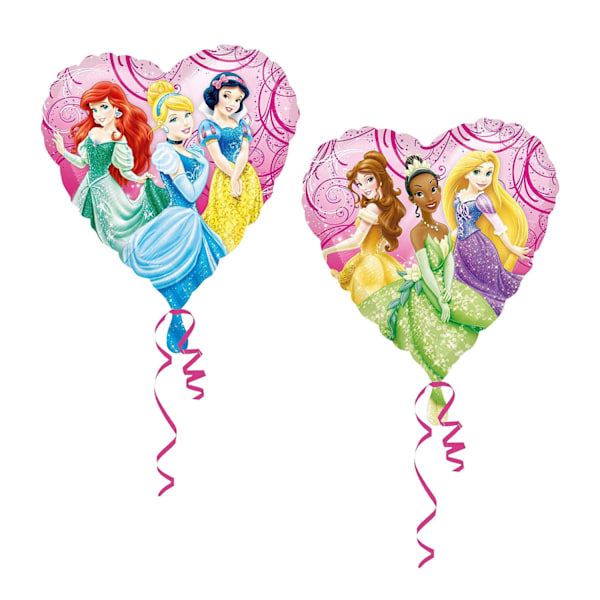 Disney Princess Hjerteformet Folieballong Én Størrelse Flerfarget Multicoloured One Size