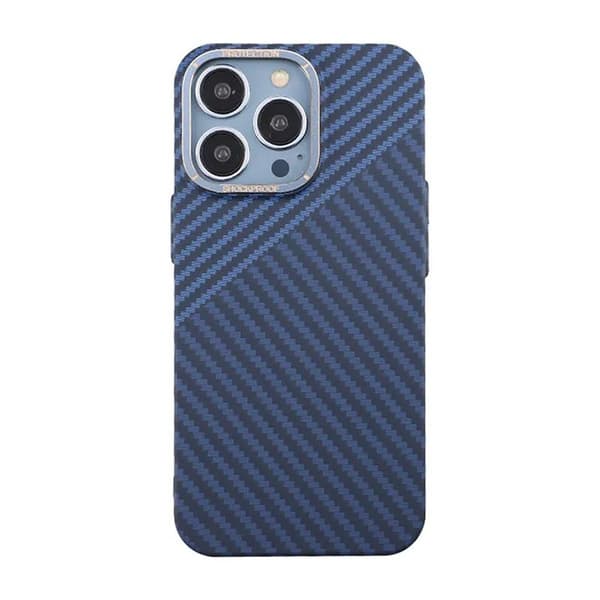 iPhone 15 Pro Max Carbon Fiber Phone Case - Blue/Grey multifärg gray