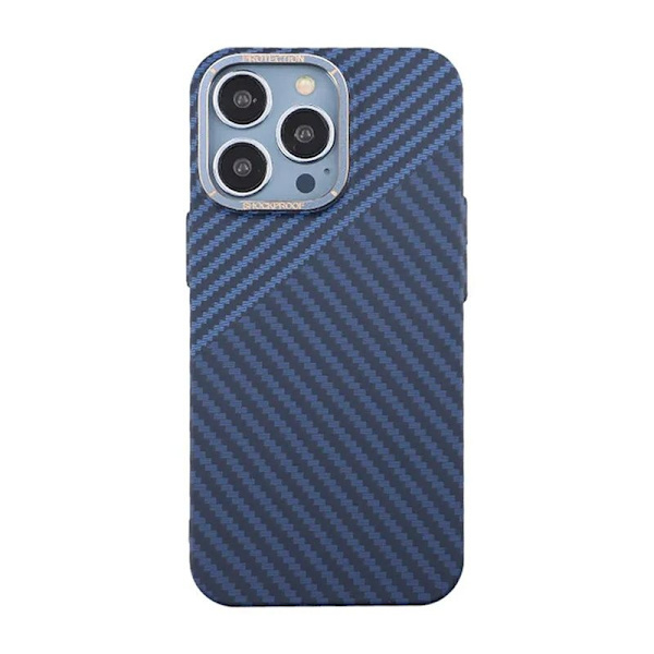 iPhone 15 Pro Max Mobilcover i Kulfiber - Blå/Grå multifärg gray