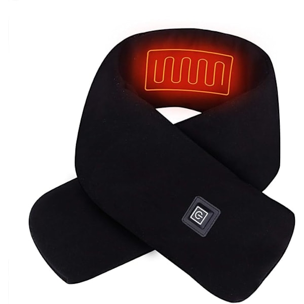 USB-uppvärmd halsduk med 3 justerbara temperaturinställningar, Unisex varm vindtät halsduk med fickor, perfekt för vinter, inomhus och utomhus