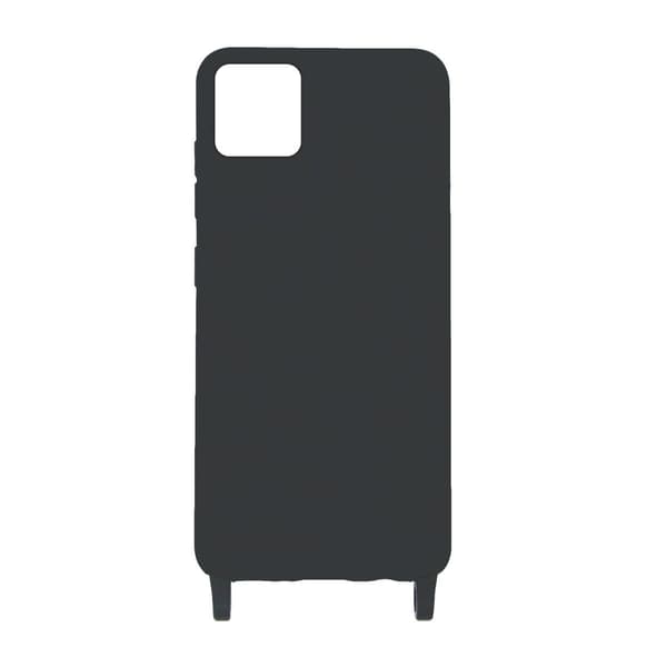 iPhone 11 Pro Max Silicone Case with Strap/Necklace - Black Svart black