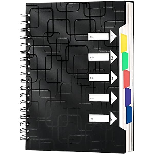Spiral Notebook for Work, 120 Pages, Spiral Pad, College Ruled with Tabs, A5 Size
