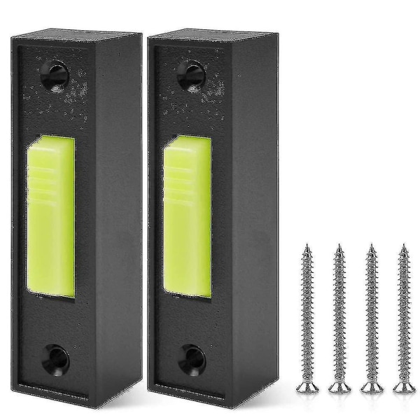 2 stk Universal Garasjeportåpner Bryter 41a4166 Lighted Veggmontert Trykknapp Svart Finish Med