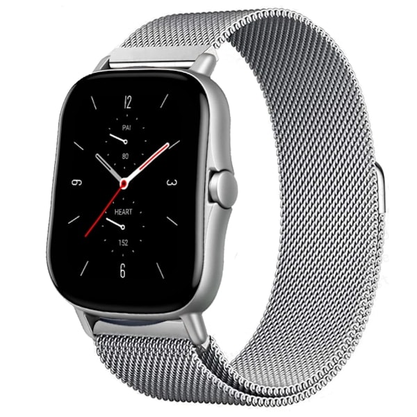 Magneettinen ranneke Amazfit GTS/4/2/2e/GTS2 Mini/3/GTR 4/3/2/47mm 20mm 22mm metalliverkko Smartwatch Mesh Amazfit Bip 5 -ranneke Hopea 22mm