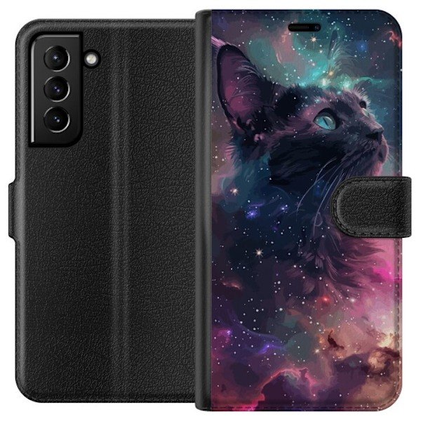 Samsung Galaxy S21+ 5G Plånboksfodral Katten i Galaxen