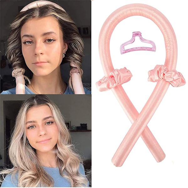 Satin Heatless Curling Set til Hår, Perfekte Krøller, Ingen Skader