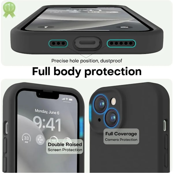 iPhone 14 Mat Sort Cover - Ekstra Kamerabeskyttelse iPhone 14