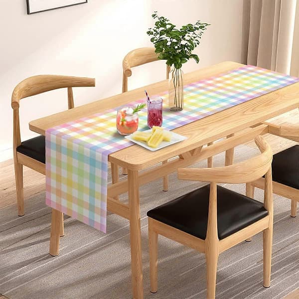Printed Linen Easter Table Runner for Restaurant, Home, and Party – Multi-Size Seasonal Table Decoration, Compatible with Easter Themes