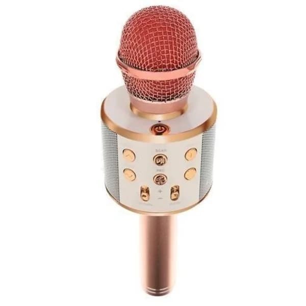 Karaokemikrofon med høyttaler og Bluetooth rosa[CO]