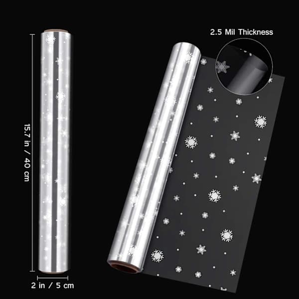 Klar cellofanförpackning med snöflingor 2,5 mm tjock [co]