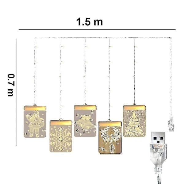 3D hengelampe Juledekorasjon LED lysslynge rom d[CO]