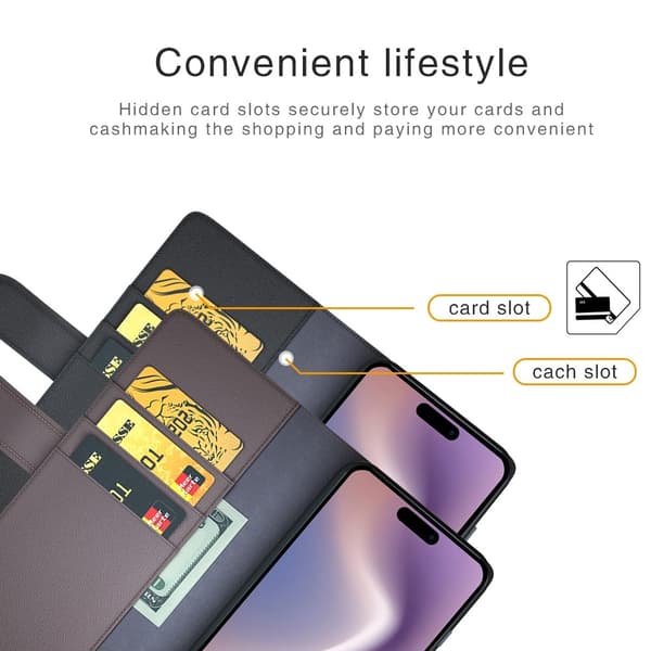 iPhone 16 Pro Case Premium Genuine Leather Black 81