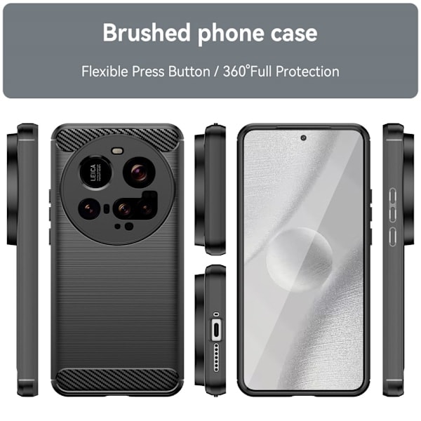 Xiaomi 15 Ultra Cover Børstet Stål Tekstur Sort