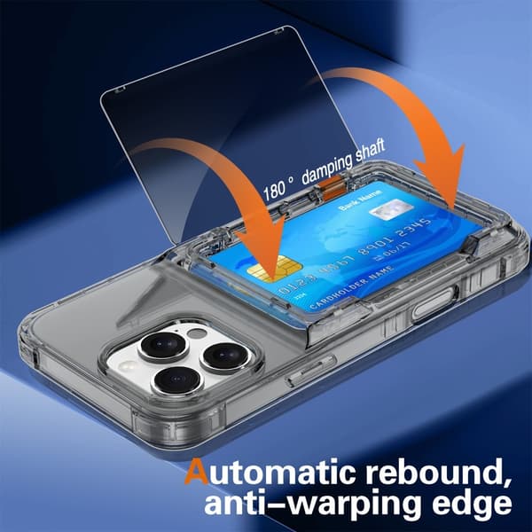 iPhone 16 Pro Case Kickstand With Card Holder Tinted Black 57