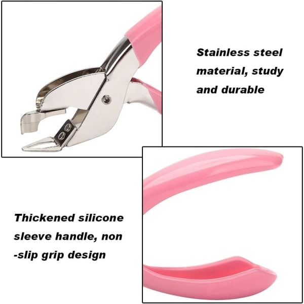 Stiftefjerner for kontor Tung stiftemaskin Stiftdrager Lett å fjerne (Rosa)