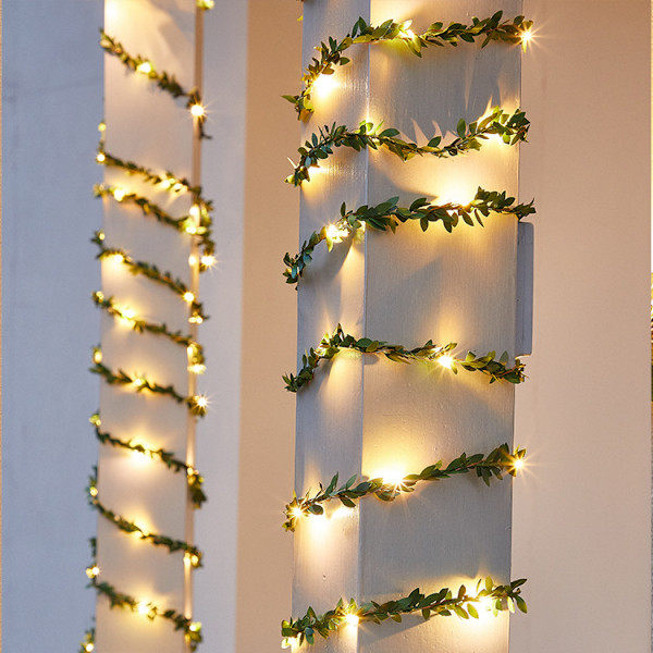 Solcellelamper i rattan til udendørs brug, realistiske plantelamper, LED-dekorationslampe til bryllup, jul, gårdhave (10 m 100 LED)
