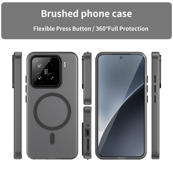 Xiaomi 15 Kuori MagSafe Ohut Mattamusta