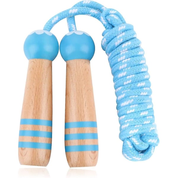 Skipping Rope Kids, Jump Rope For Children Wooden Handle(blue)