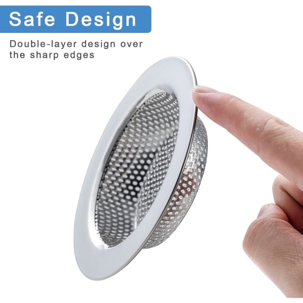 2 st Diskbänksil för de flesta diskbänksavlopp, Uppgraderad dubbellagers säker design Diskbänksil (11,4 cm)