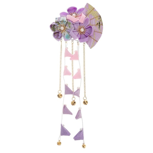 1. Japanilaistyylinen hiusklipsi pitkällä narulla, klassinen morsiamen päähine, naisten häät hiuskoriste, liila, violetti