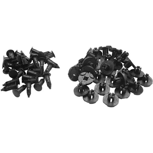 30 Pcs 8mm Hole Diameter Black Plastic Rivet Bolt Bumper Clip