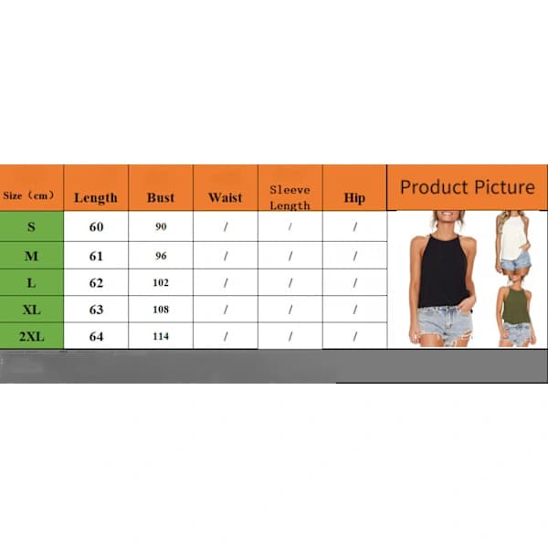 Damtoppar Ärmlös Halter Sommar Basic T-shirts Cami Tanktoppar --- Vit (Storlek M)[co]