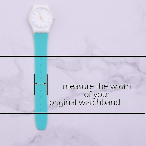 Vandtæt silikonearmbånd til Swatch (20 mm, sort)
