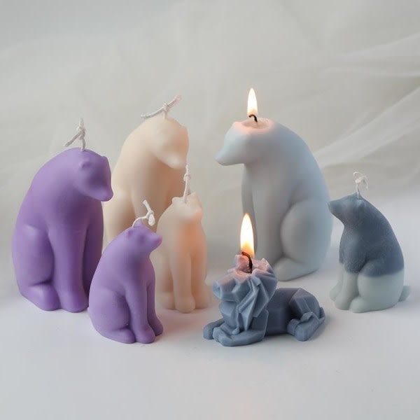 Lysforme lys stearinlys DIY støbeforme i silikoneform LZ22014 lille isbjørn