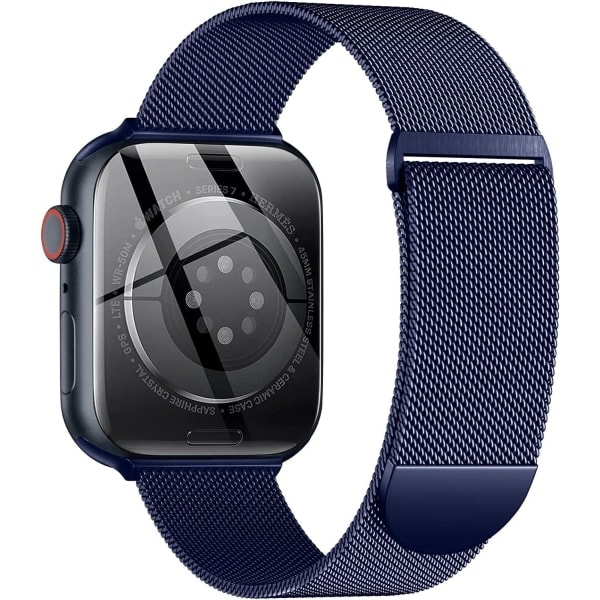 Metalliranneke yhteensopiva Apple Watch 40 mm 38 mm 41 mm Sininen - WELLNGS Sininen 42/44/45/49mm