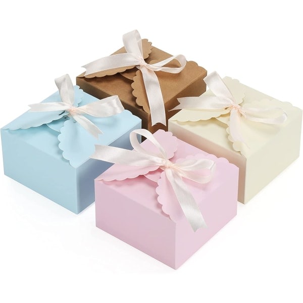20-pak buede firkantede gaveæsker - 10x10x6cm/3,94x3,94x2,36 \"