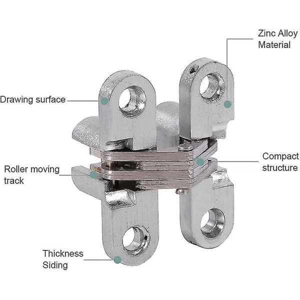 Legering Skjult Hængsel Usynlig Foldedør Skjult Kryds Skjulte Hængsler Til Møbel Hardware Foldedør (43,7 mm)