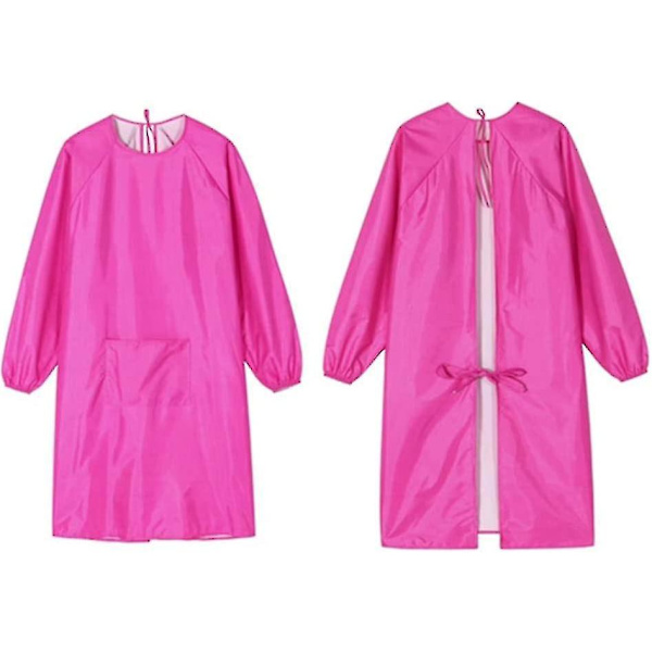 Barnekunstfrakker, Vanntette kunstnerforklær for barn, Langarmede forklær for barn Småbarn Gutter Jenter (rose rød, Xxl)