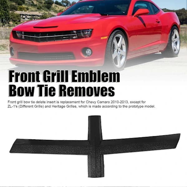 Front Grill Emblem Flue Fjernelse Sort Luftstrømsstyring Personlig Erstatning til Chevy Camaro 2010 til 2013[CO]