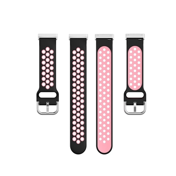 Silikoni Harjoitusranneke Rannekoru Versa 3/Fitbit Sense - Musta/Pinkki Musta/Pinkki Musta/Pinkki