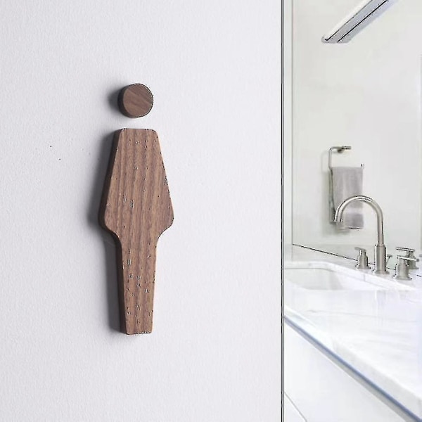 2 stk. Toiletskilte i massivt træ til mænd og kvinder