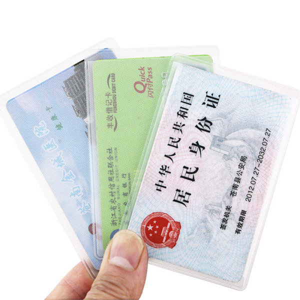 20 st plastkortfodral, genomskinliga märkeshållare Mjuka ID-kortshållare Skyddshylsor för försäkringskort, betalkort, visitkort